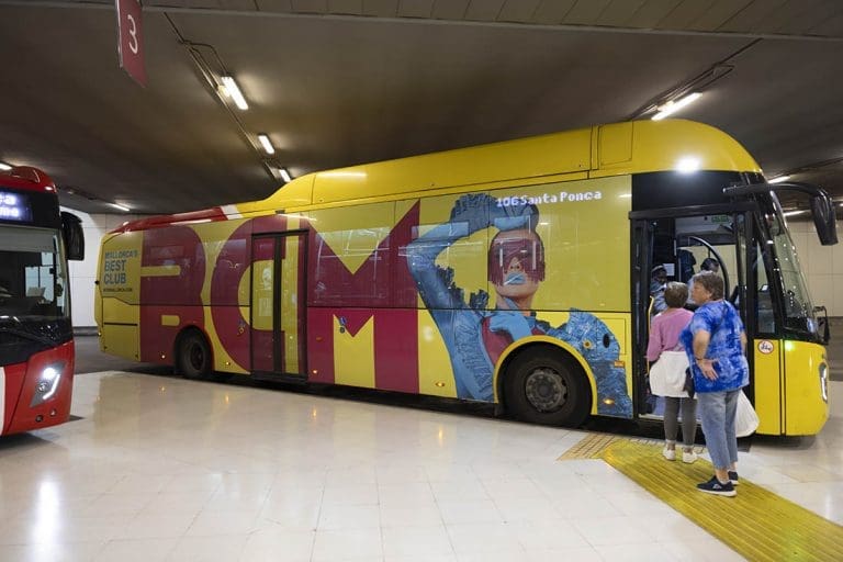A modern bus at Palma central bus station in Majorca. Majorcan buses are really easy to use.