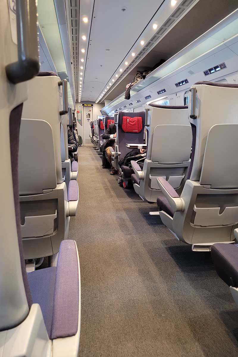 Photograph of a first class carriage in Italy