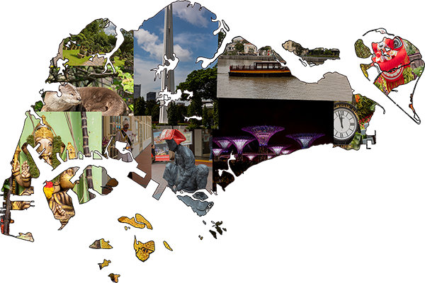 Photo Montage of Singapore bounded by its border