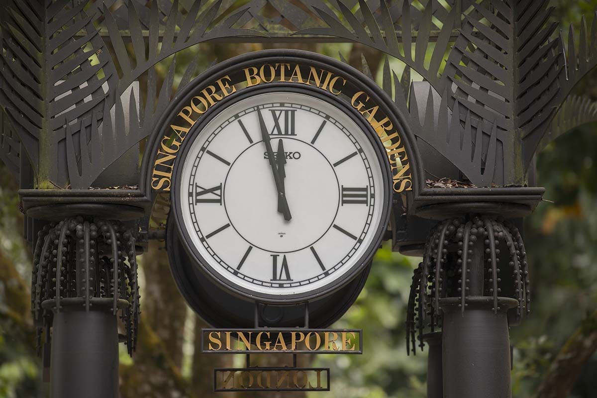 Clock at Singapore Botanic Gardens, Singapore Itinerary - One Day in Singapore