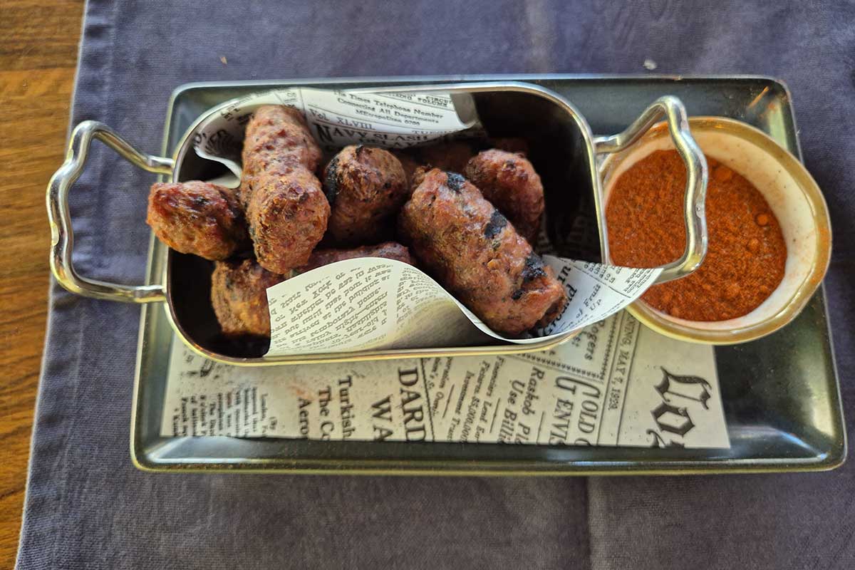 Traditional Albanian Cuisine Beef Meatballs with Pepper flakes