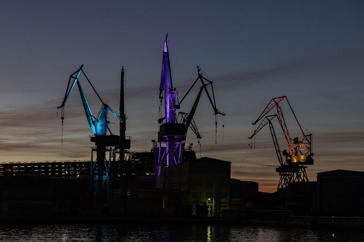 The Lighting giants of Pula in Croatia