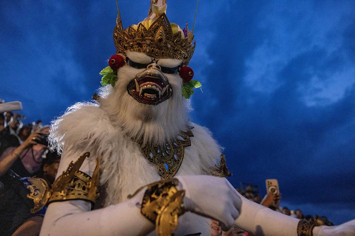 White Monkey character at the Fire Dance